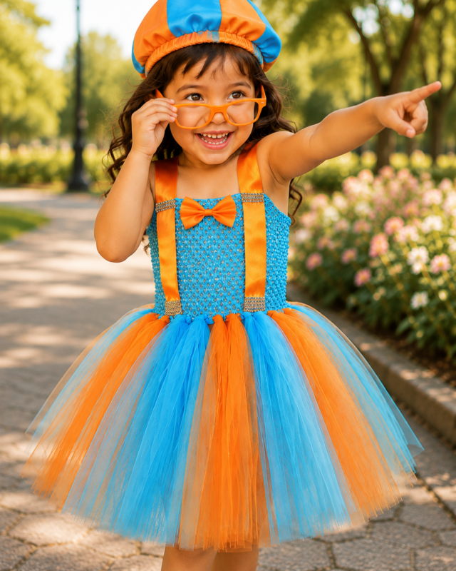 Blippi's Big Adventure Tutu Dress, Hat & Glasses Set