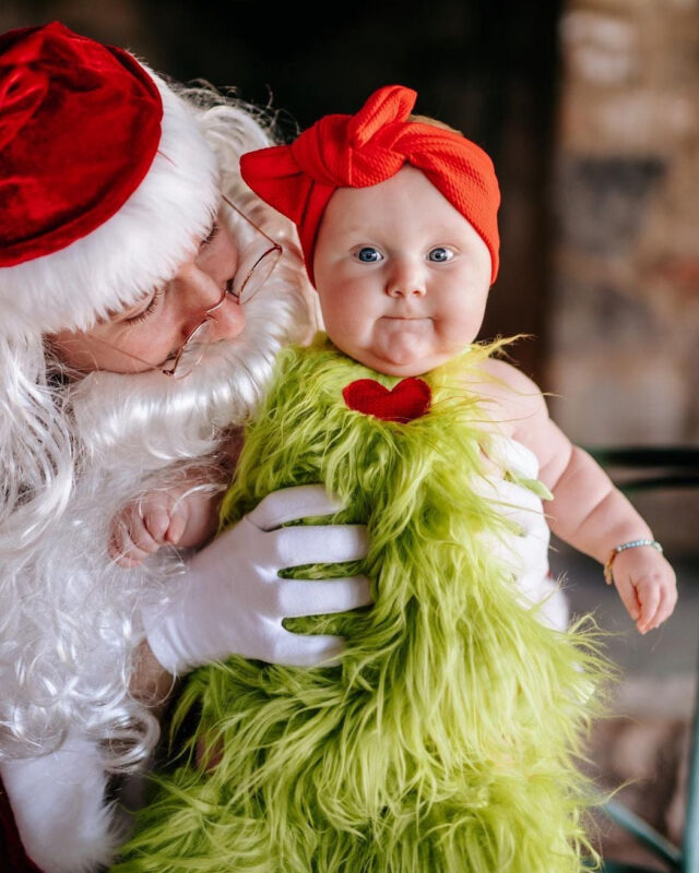 Grinchmas Little Heart Baby Romper & Leg Warmer Set