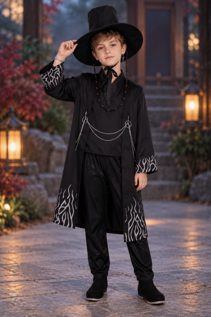 Jinu KPop Demon Hunters Shadow Idol Boys Costume & Accessory Set