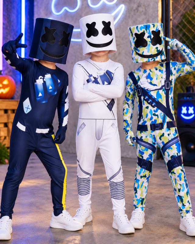 Marshmello DJ Squad Boys Halloween Costume & Helmet Set