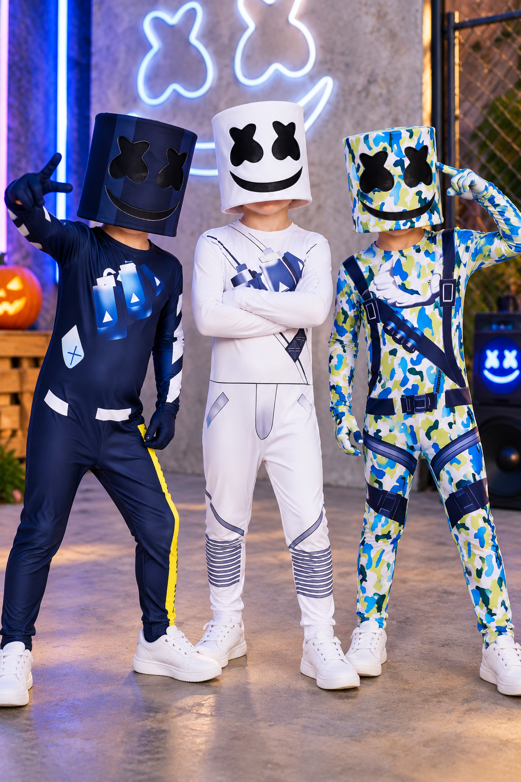 Marshmello DJ Squad Boys Halloween Costume & Helmet Set