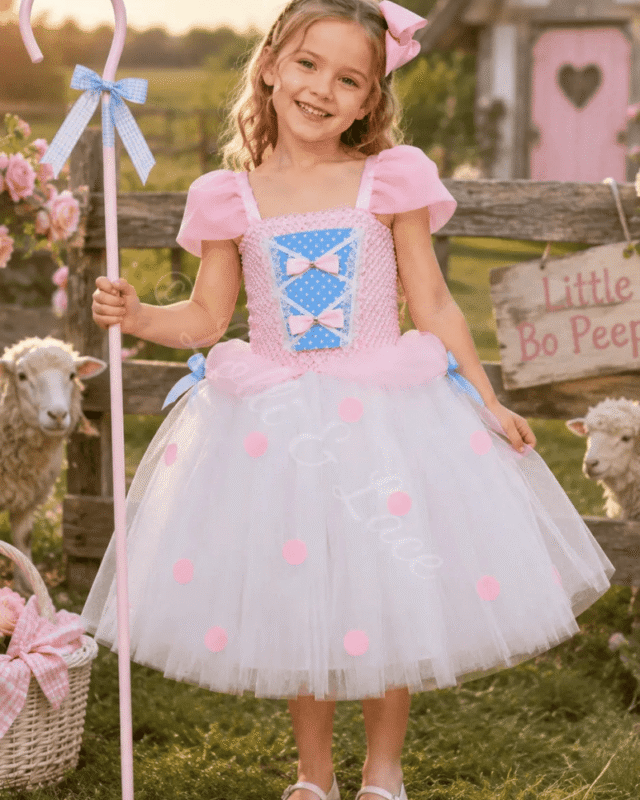 Bo Peep's Sweet Shepherd Princess Tutu Dress & Bow Set