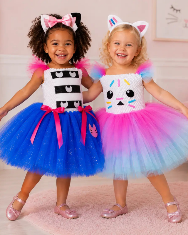 Cakey's Sweet Sprinkle Tutu Dress & Kitty Ear Headband Set