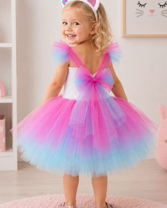 Cakey's Sweet Sprinkle Tutu Dress & Kitty Ear Headband Set