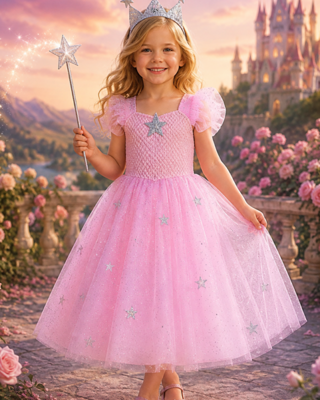 Glinda's Starlight Sparkle Princess Tutu Dress, Crown & Wand Set