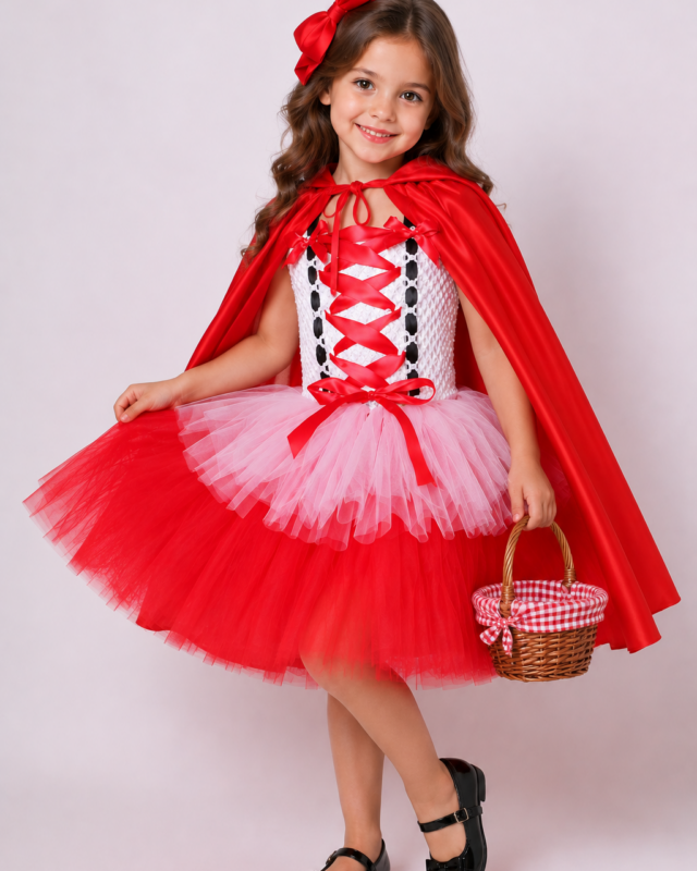 Little Red Riding Hood tutu costume with red cape for girls