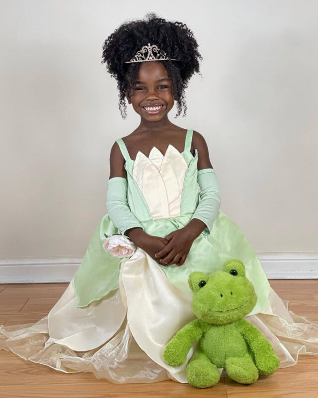 Princess Tiana Inspired Dress Costume with Arm Sleeves
