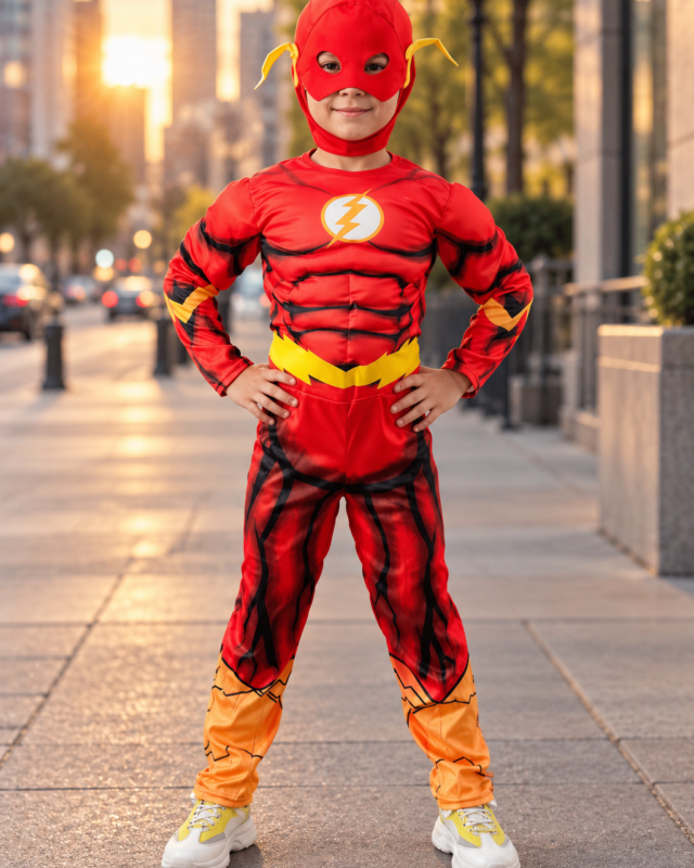 The Flash Boys Superhero Costume & Mask Set